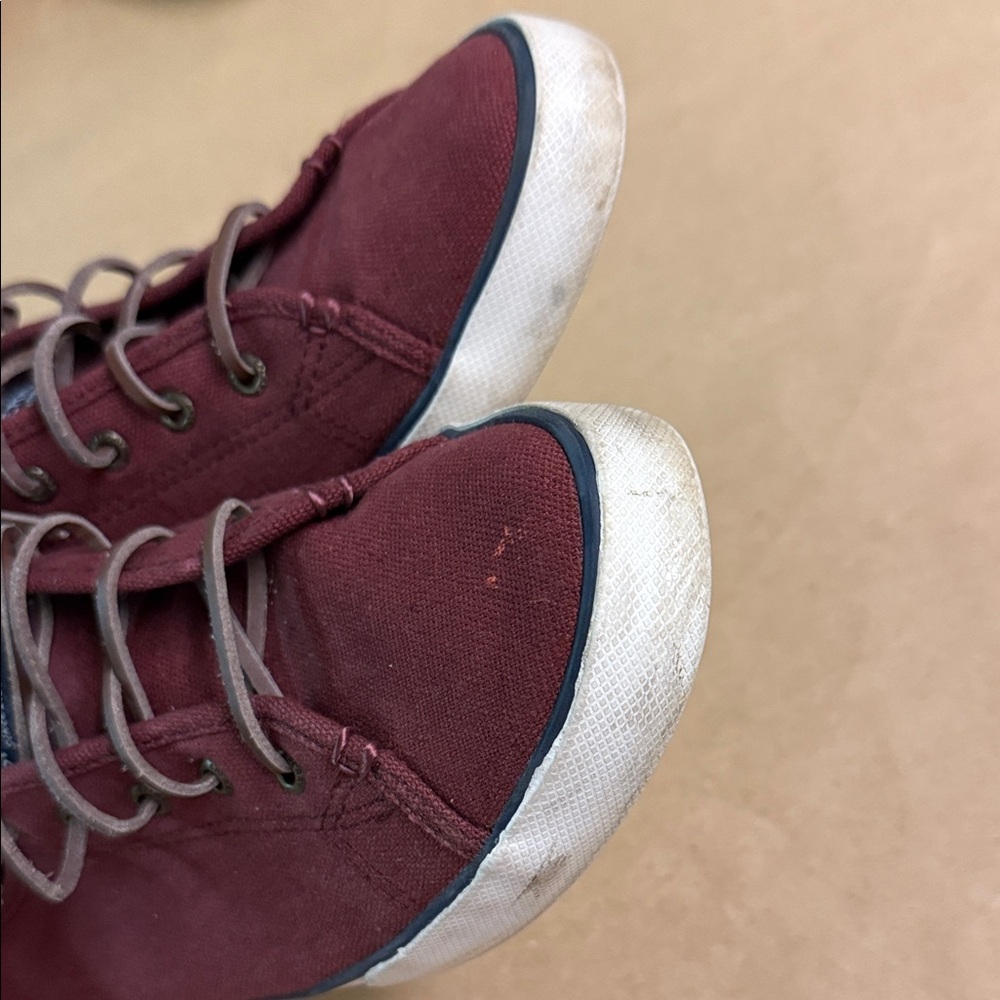 SPERRY Burgundy Canvas Sneakers - Women’s Comfy Slip-On Shoes - US Size 11 - Picture 7 of 13
